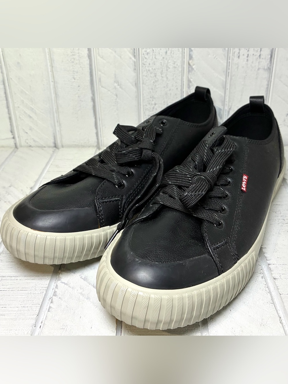 Levi Strauss Anakin Men’s Sneakers Black W/Off White Trim Size 11 Casual Shoes